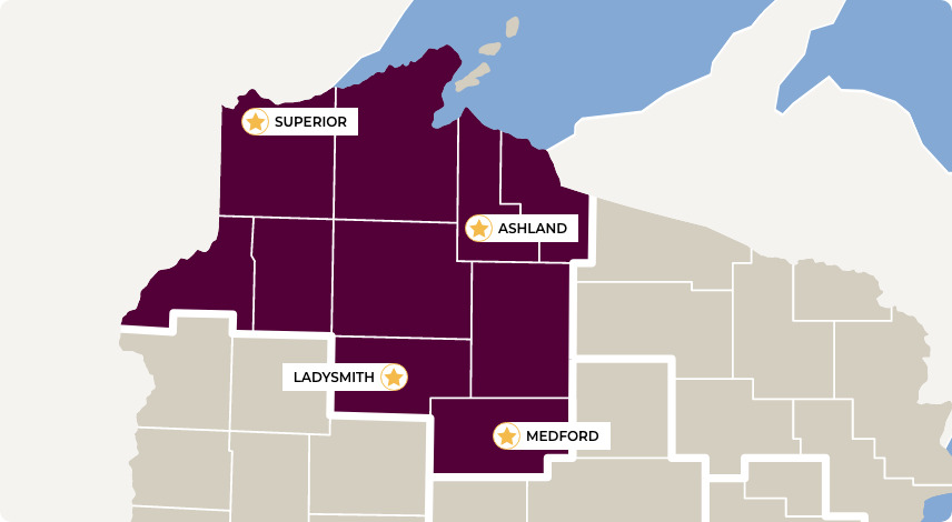 Northern Wisconsin_Map Northwest Region